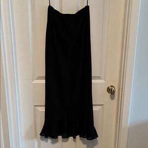 MSK Black Maxi Skirt with Ruffle Hem